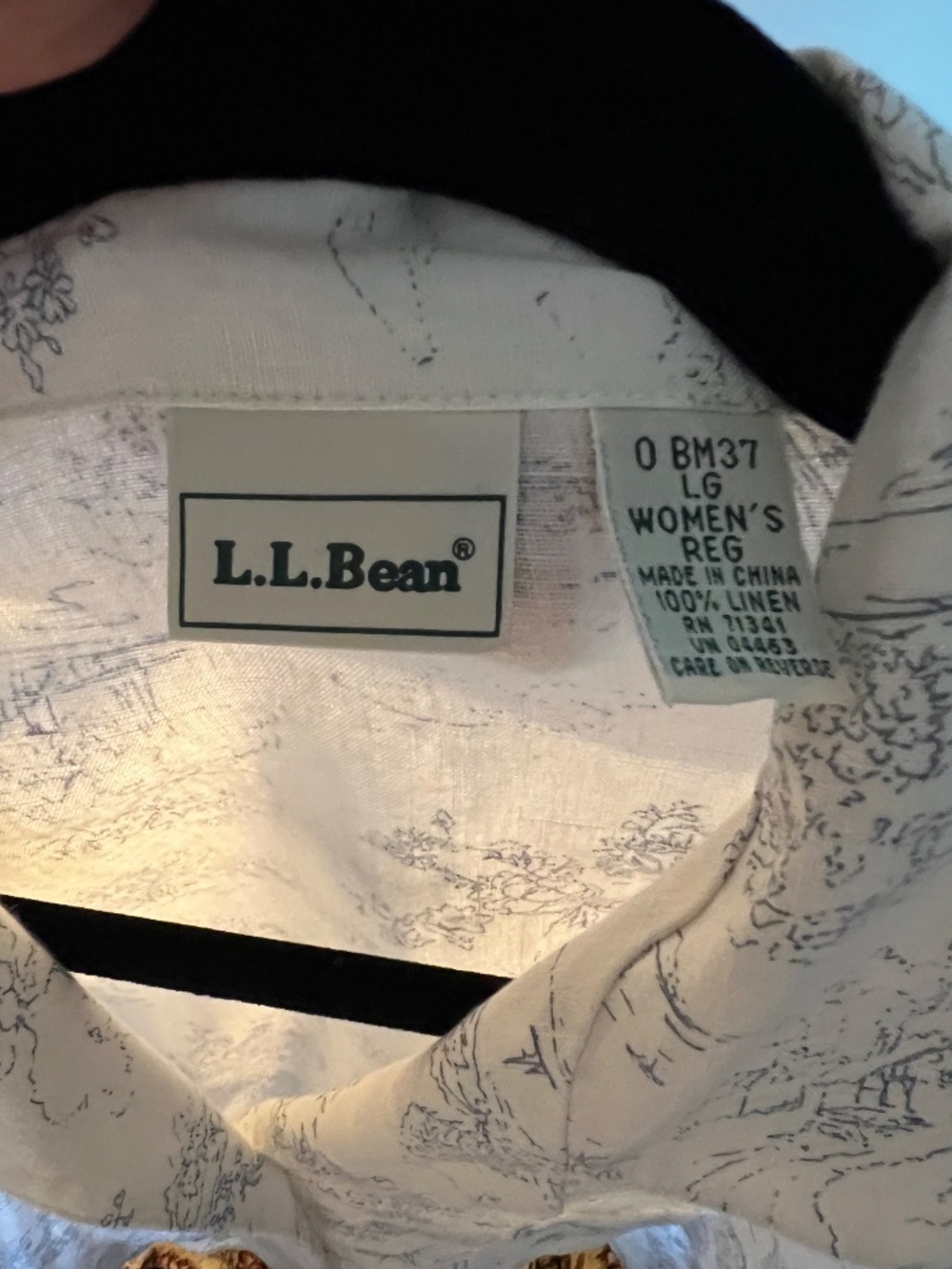 L.L.Bean 100% linen long-sleeve button-down shirt in a Regular Women Large - Picture 4 of 6